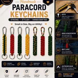 Handmade Paracord Keychain EDC Survival Key Ring Carabiner Clip Camping Hiking