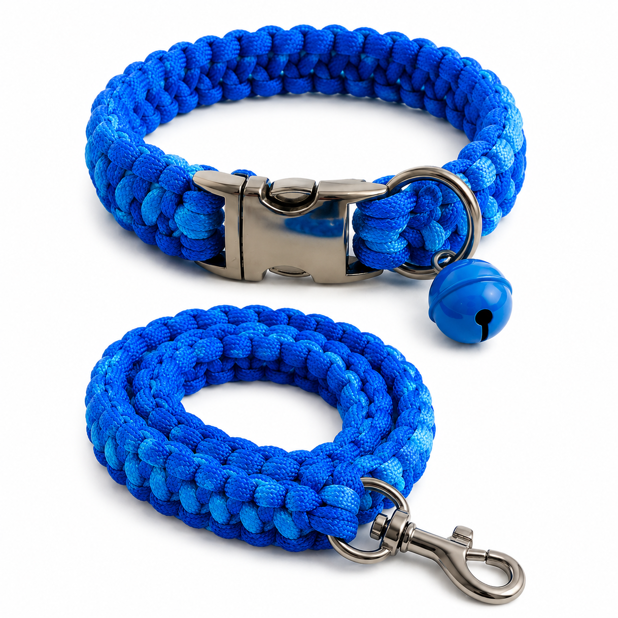 Handmade Paracord Bell Pet Collar With 5 FT Leash Set 6 Colors For Dog Cat - Image 3