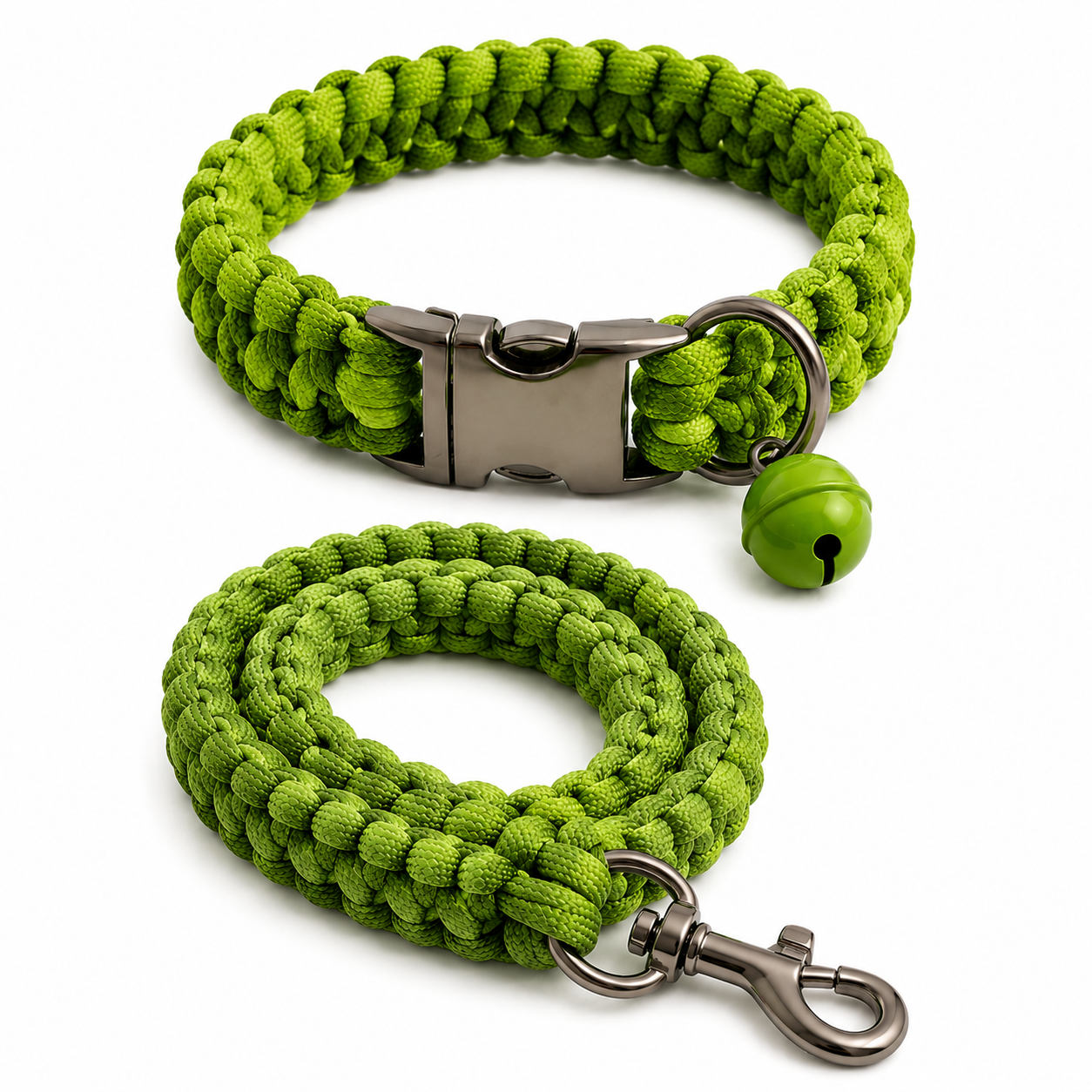 Handmade Paracord Bell Pet Collar With 5 FT Leash Set 6 Colors For Dog Cat - Image 5