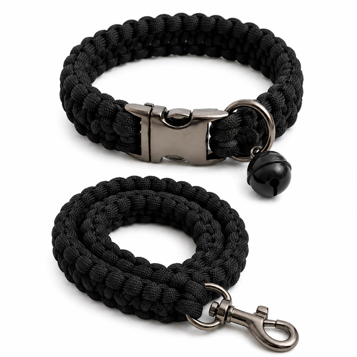 Handmade Paracord Bell Pet Collar With 5 FT Leash Set 6 Colors For Dog Cat - Image 7