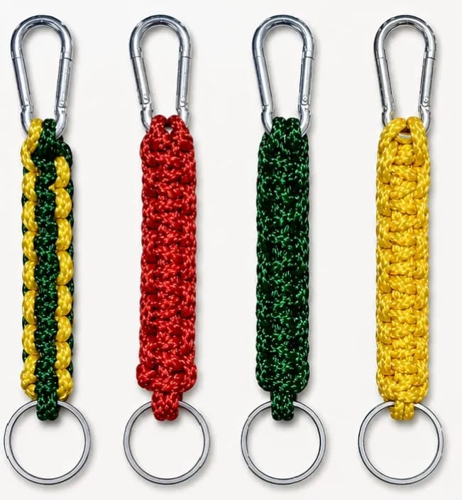 Handmade Paracord Keychain EDC Survival Key Ring Carabiner Clip Camping Hiking - Image 2